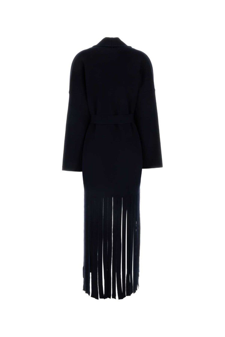 Alanui Midnight Blue Wool Blend Electric Fringes Coat