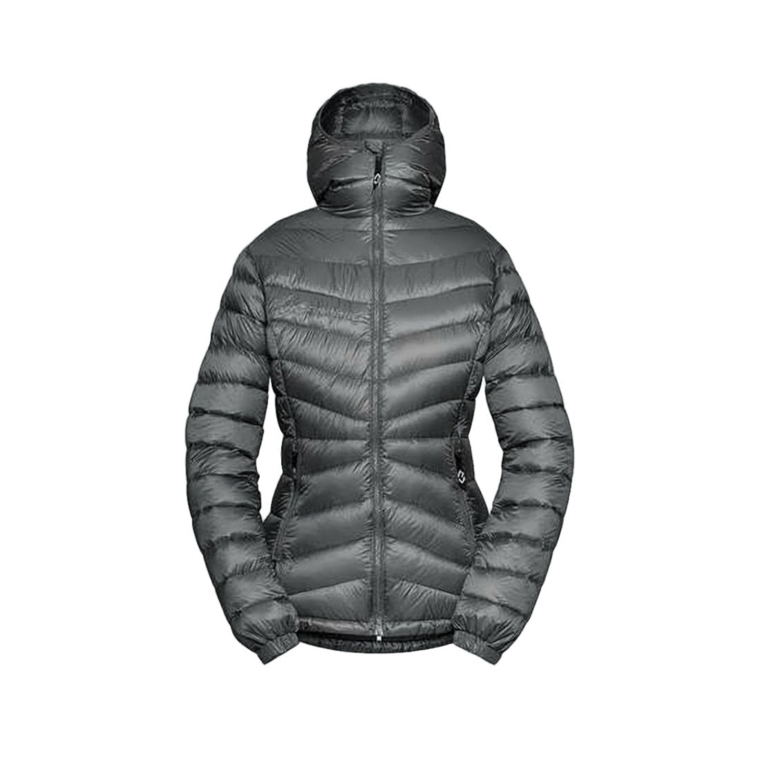 Cumulus Fitted Horizontal Quilted Down Jacket With Hood
