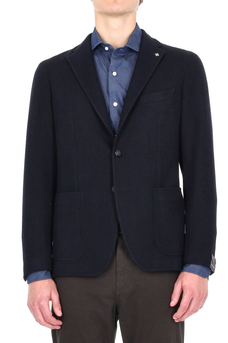 Tagliatore Montecarlo Ribbed Wool Jersey Jacket