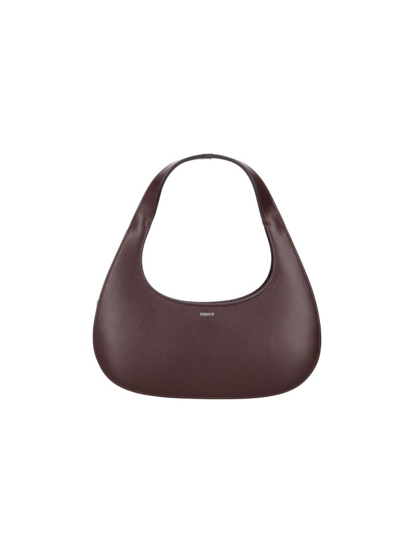 Coperni Brown Loop Swipe Crescent Calf Leather Handbag
