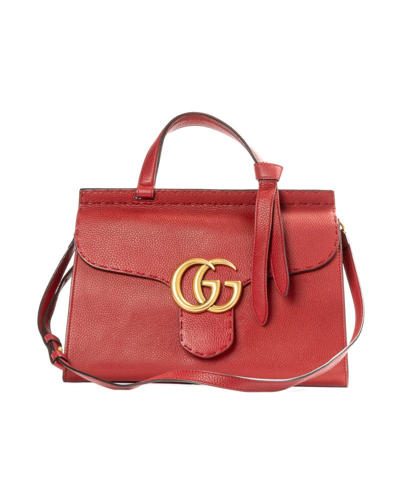 Gucci Top Handle Marmont Medium Handbag With Golden Hardware