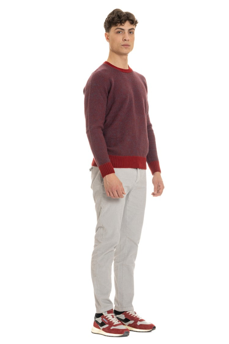 Drumohr Moulinè Brushed Wool Crewneck Sweater