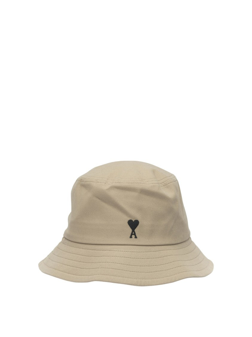 Ami Paris Beige Cotton Bucket Hat