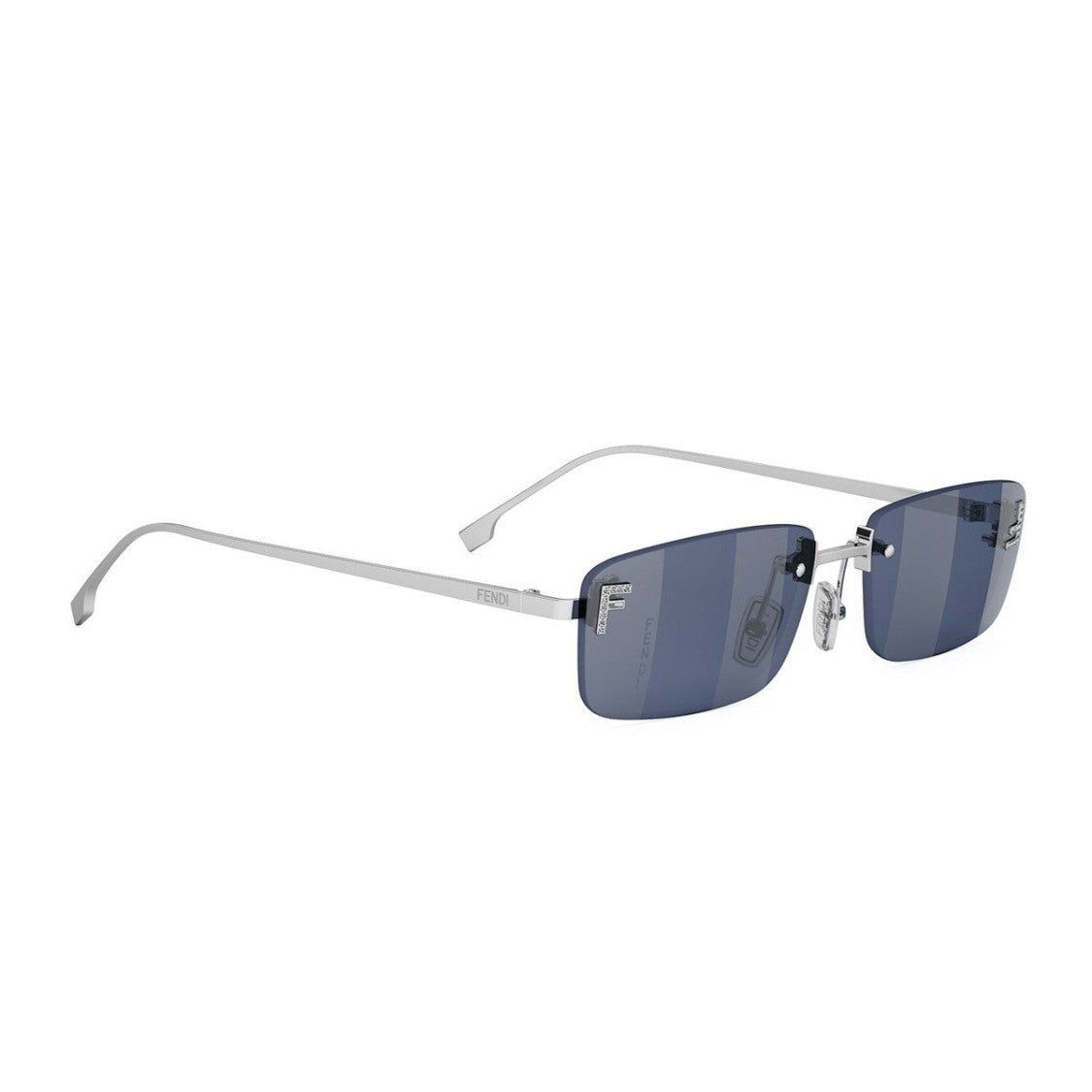 Fendi Silver Fendi First Crystal Rimless Sunglasses
