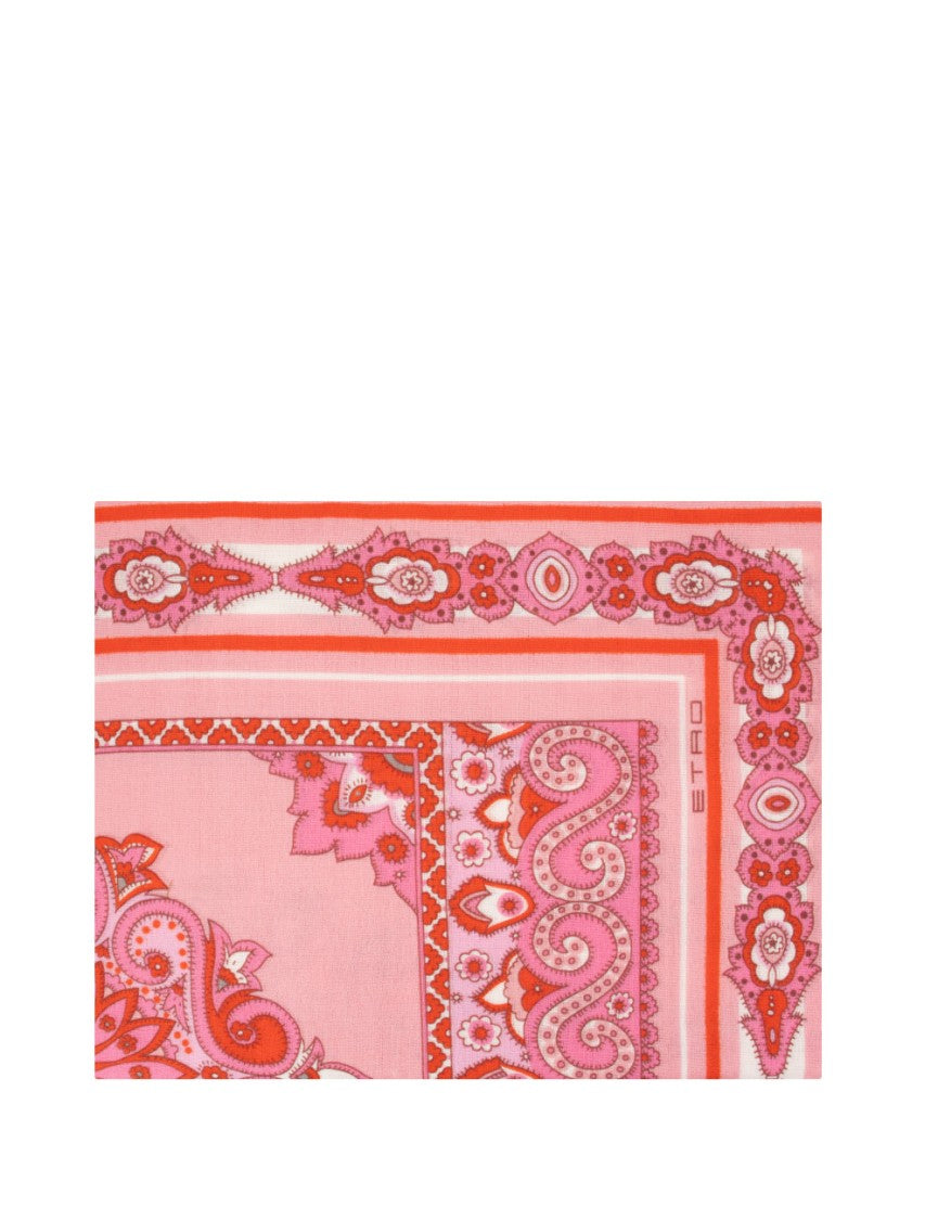 Etro Paisley Design Scarf In Soft Pink Hues