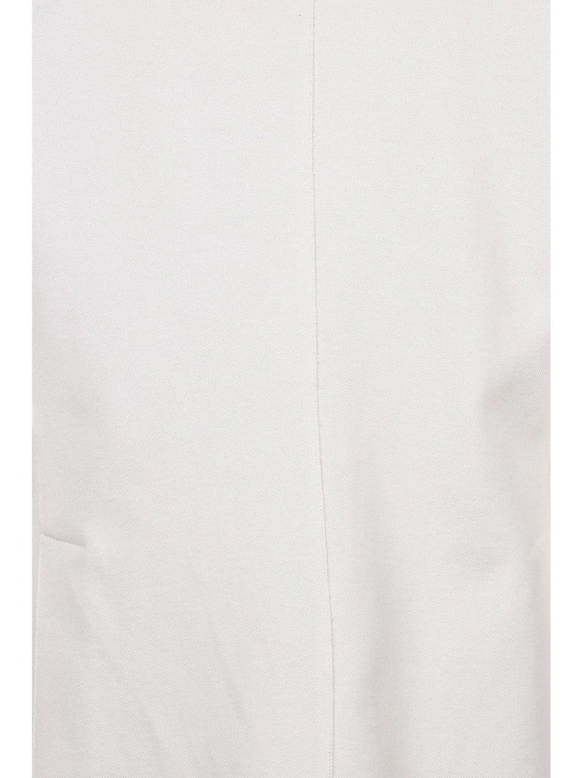 Eleventy White Double-Breasted Cotton-Blend Blazer