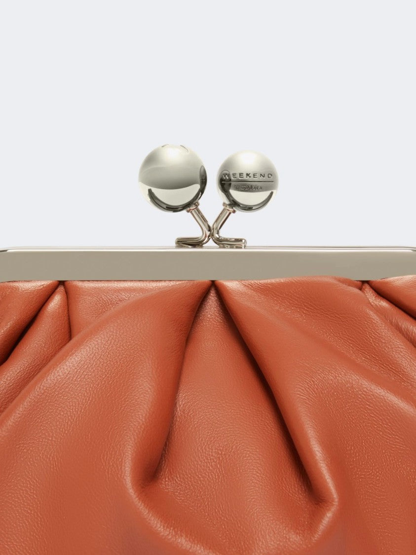 Max Mara Prati Shoulder Bag In Warm Rust Leather