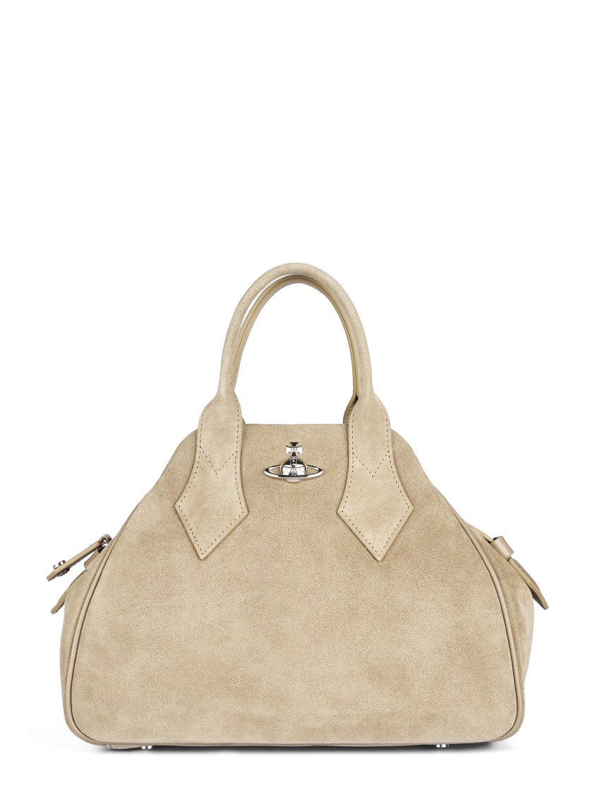 Vivienne Westwood Medium Structured Bag With Suede Texture And Emblem