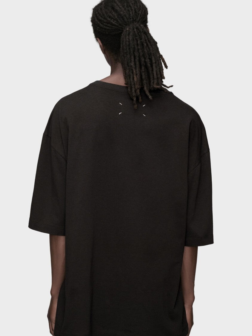 Maison Margiela Black Faded Graphic Oversized Cotton T-Shirt