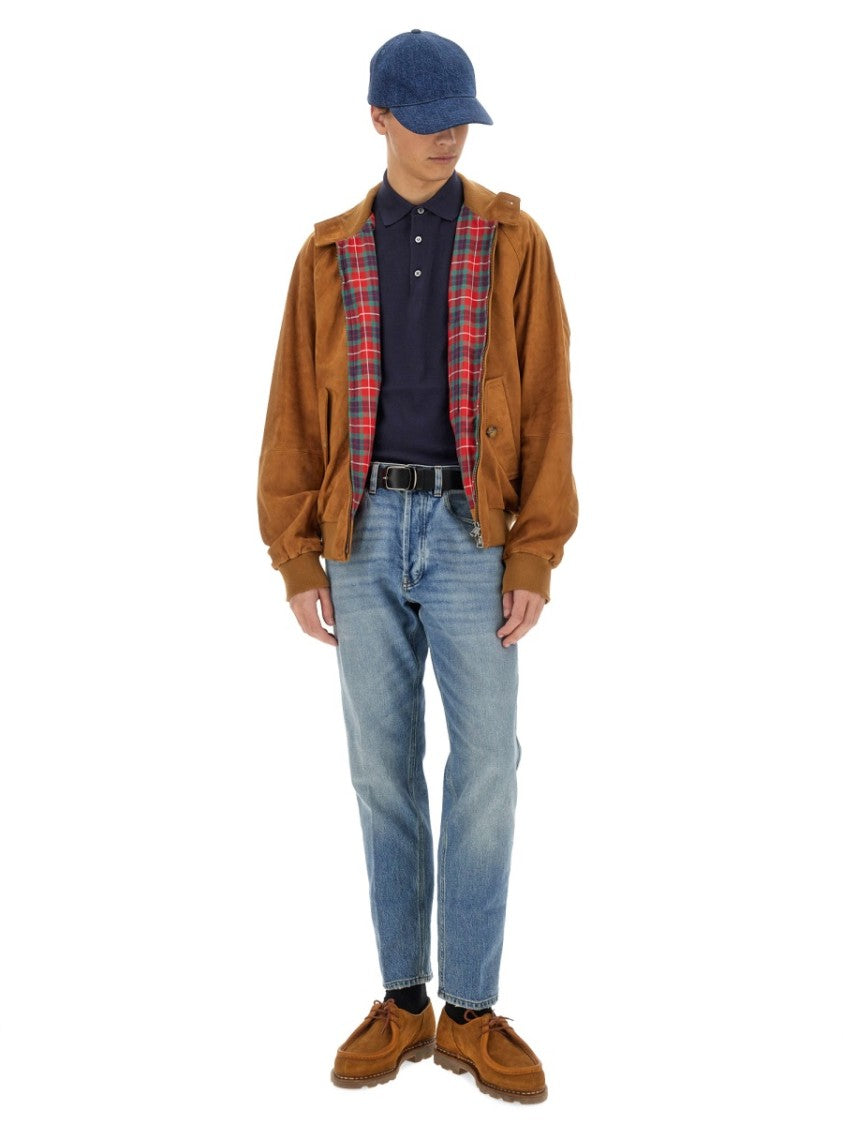 Baracuta Warm Brown Suede Tartan Jacket
