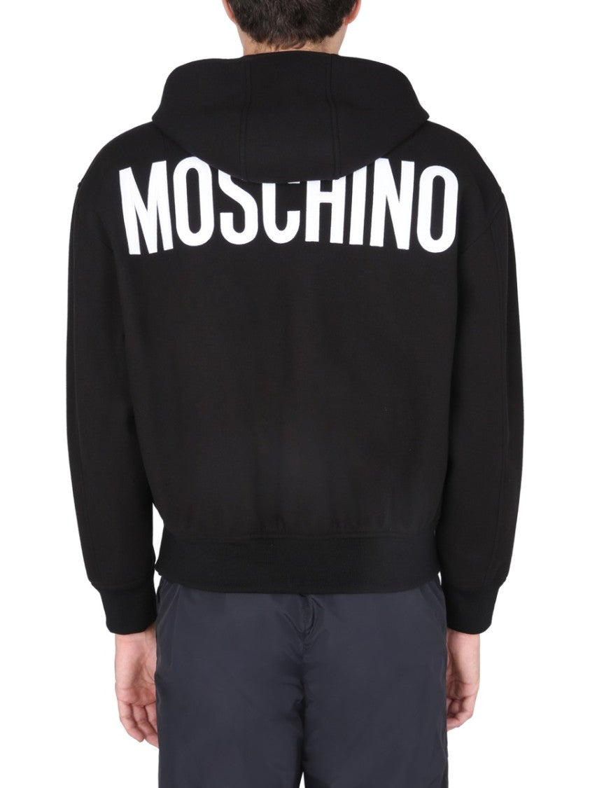 Moschino Hooded Jacket With Bold Logo Print