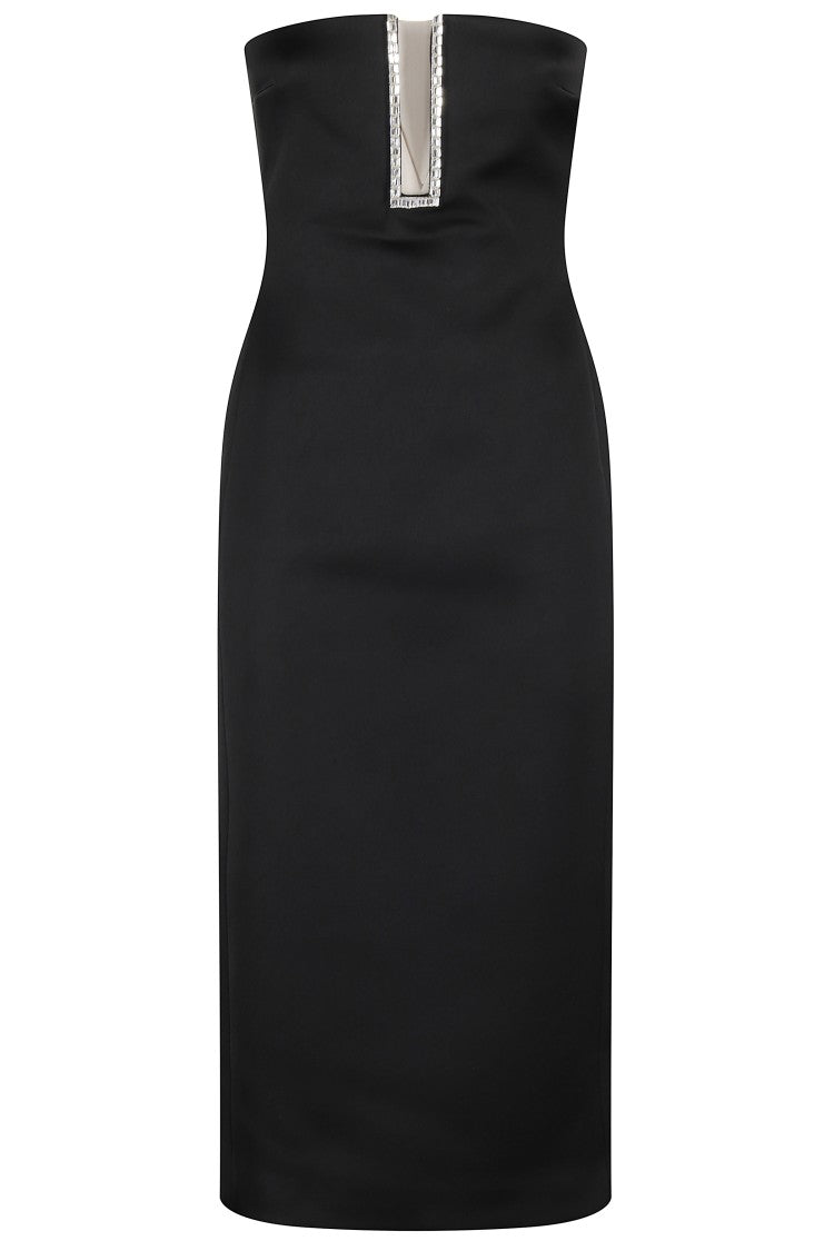 David Koma Rectangle Crystal Embroidery Detail Midi Dress