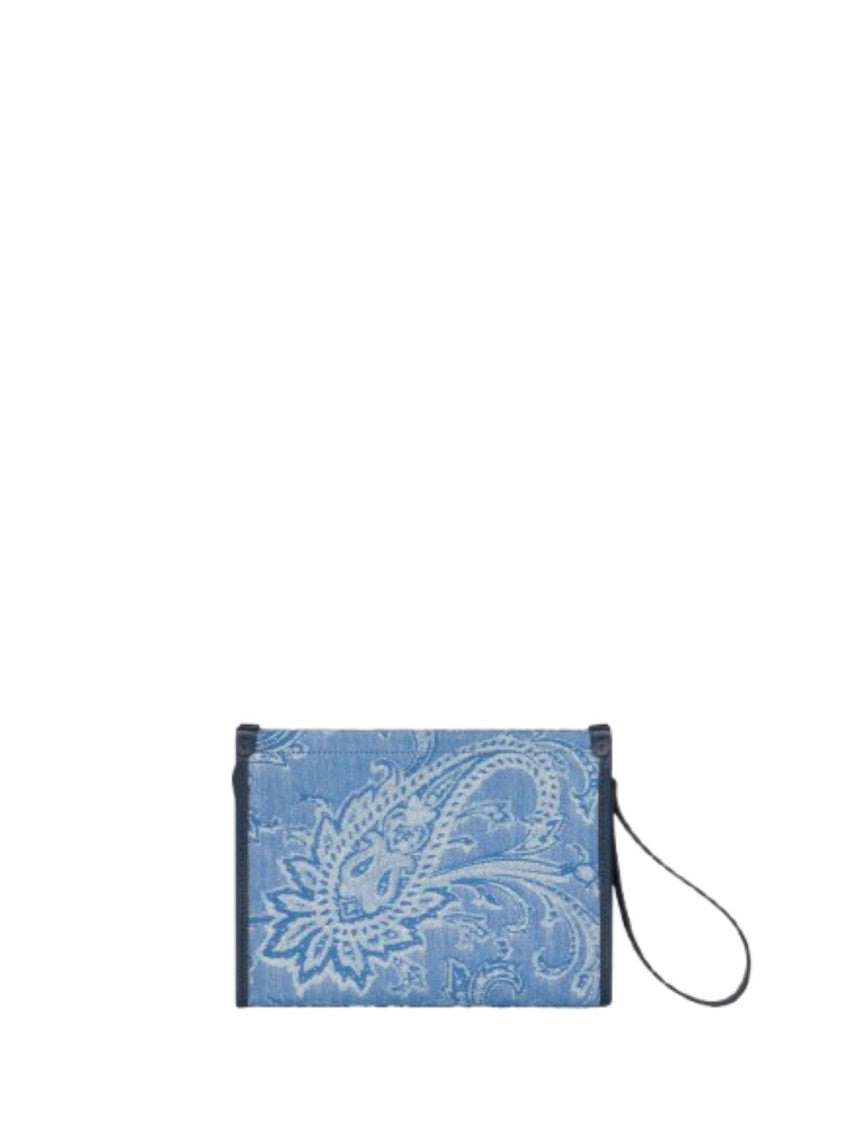 Etro Rectangular Clutch Bag With Jacquard Paisley Pattern