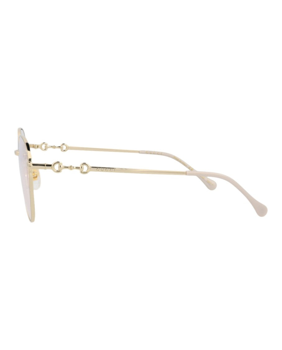 Gucci Round-Frame Metal Sunglasses