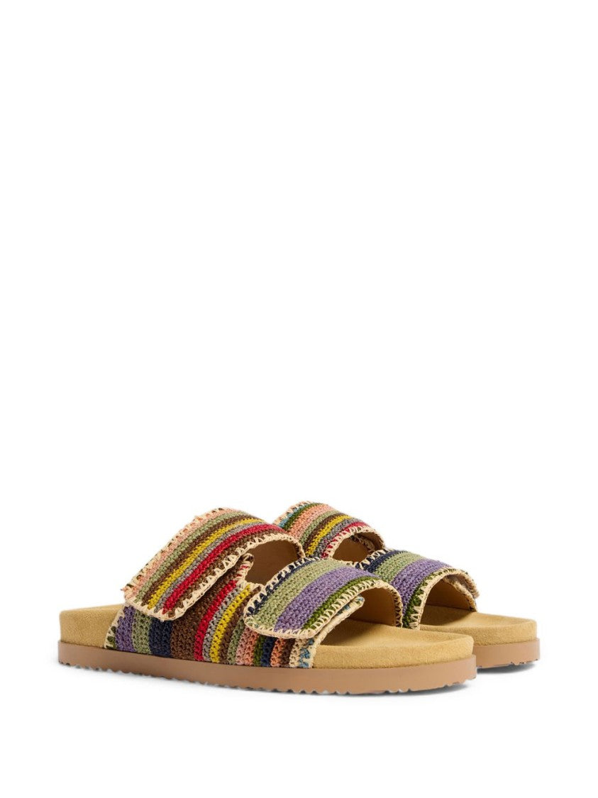 Dsquared2 Multicolour Silk And Nylon Strappy Sandals