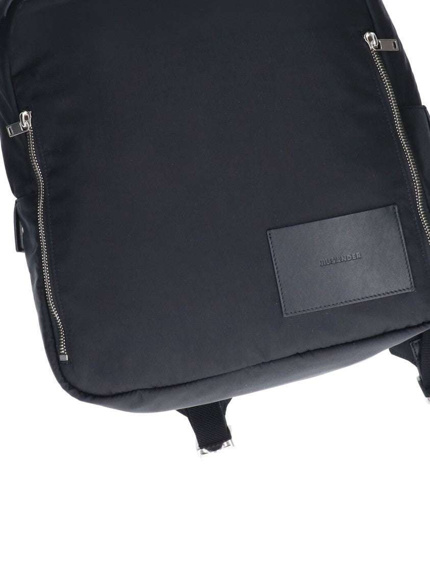 Jil Sander Black Urban Double Zip Fabric Backpack
