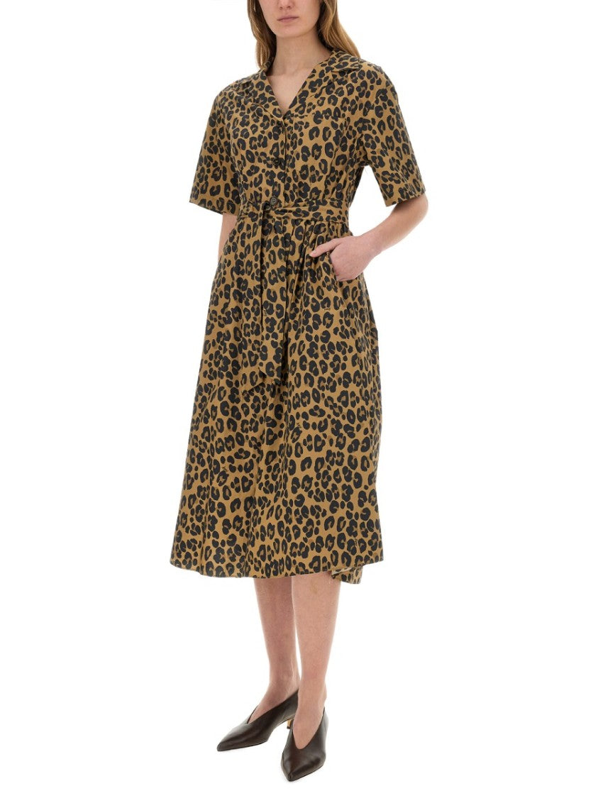 Aspesi Animal Print Midi Dress