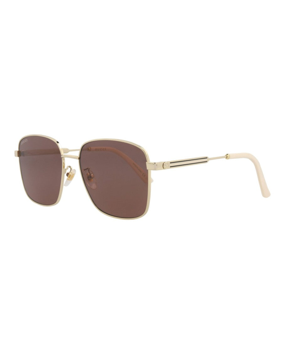Gucci Square-Frame Metal Sunglasses
