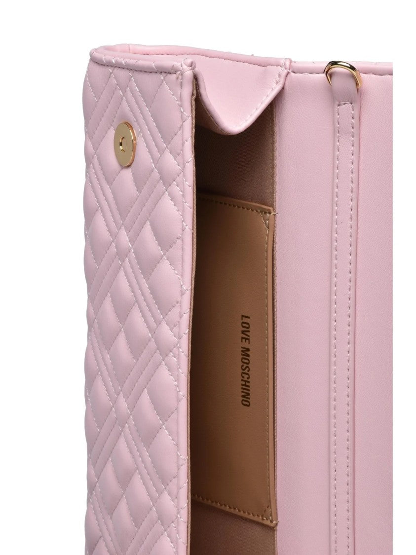 Love Moschino Pink Polyurethane Quilted Shoulder Bag