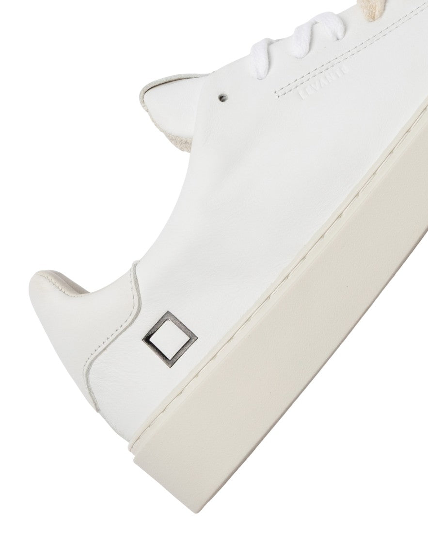 D.A.T.E White Levante Calf Leather Sneakers