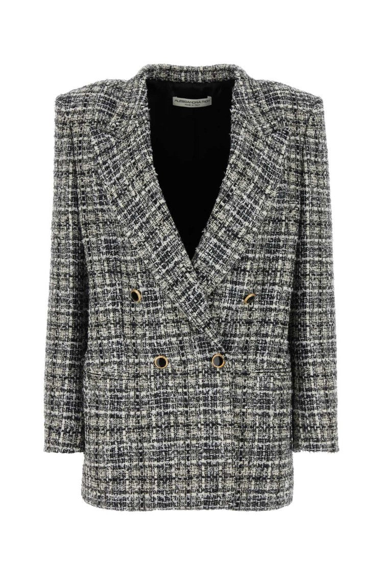 Alessandra Rich Embroidered Tweed Oversize Blazer