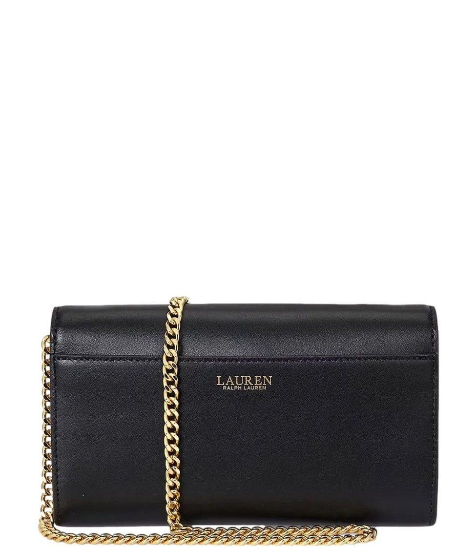 Lauren Ralph Lauren Black Chain Strap Rectangular Clutch