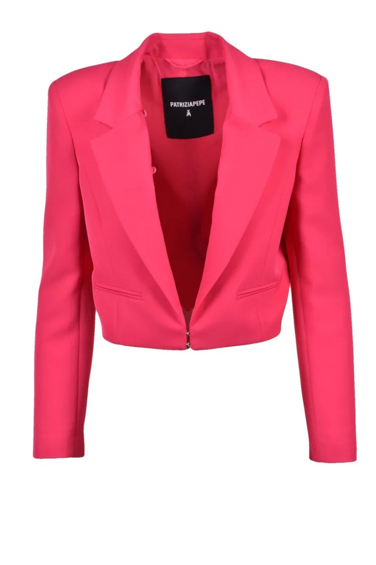 Patrizia Pepe Bolero Ostrich Feathers - Fuchsia