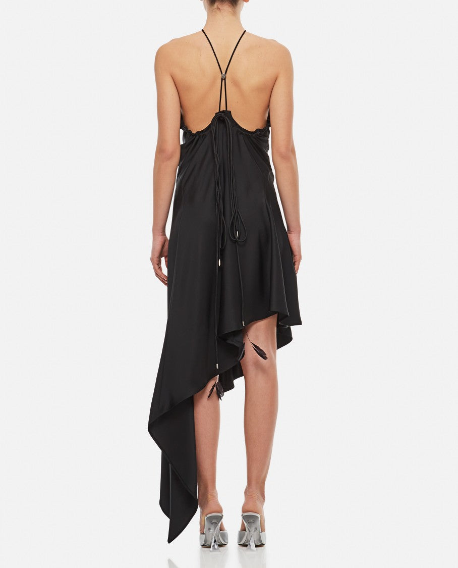 The Attico Asymmetric Satin Dress