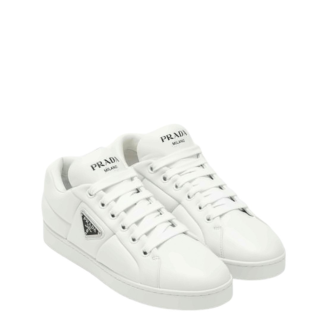 Prada Minimalist White Nappa Leather Sneakers