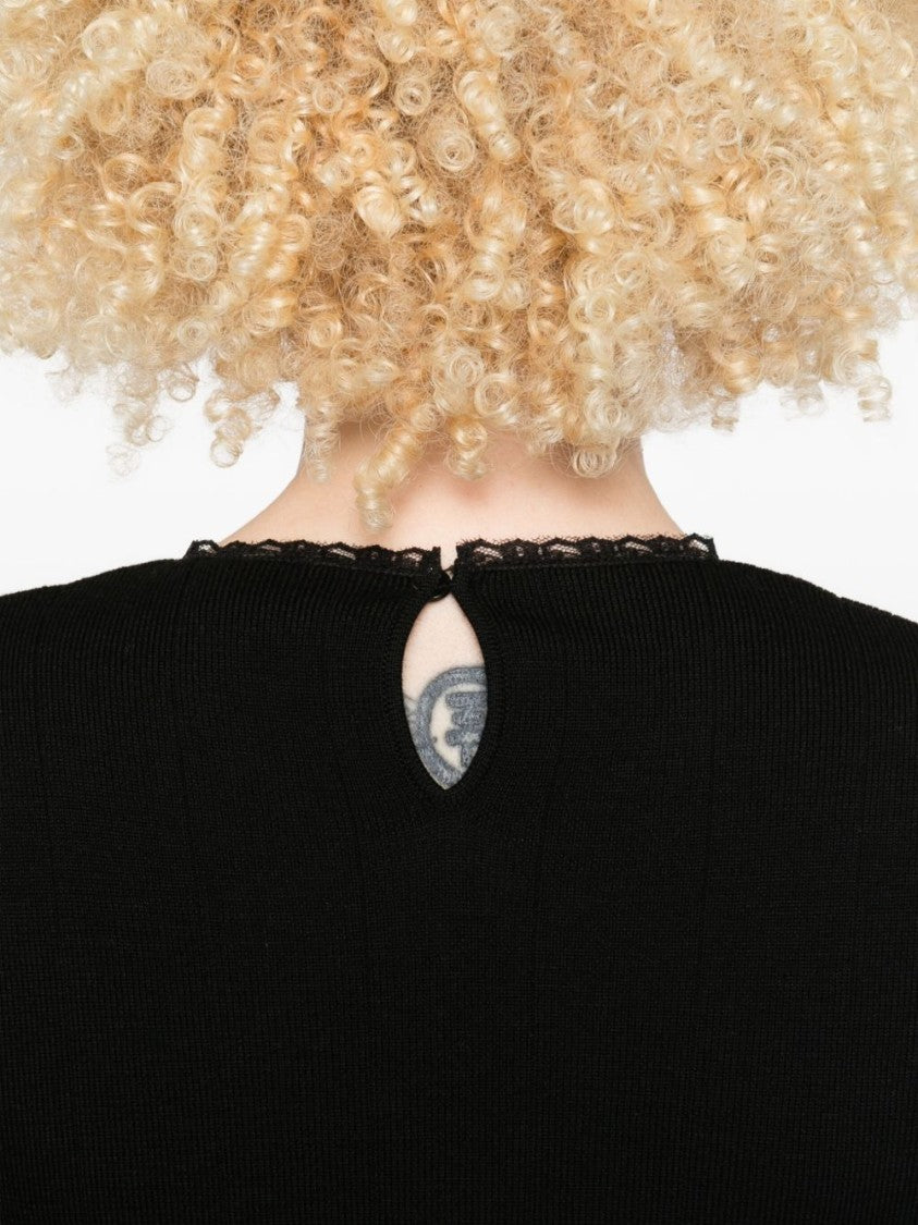 Moschino Ribbed Black Sweater