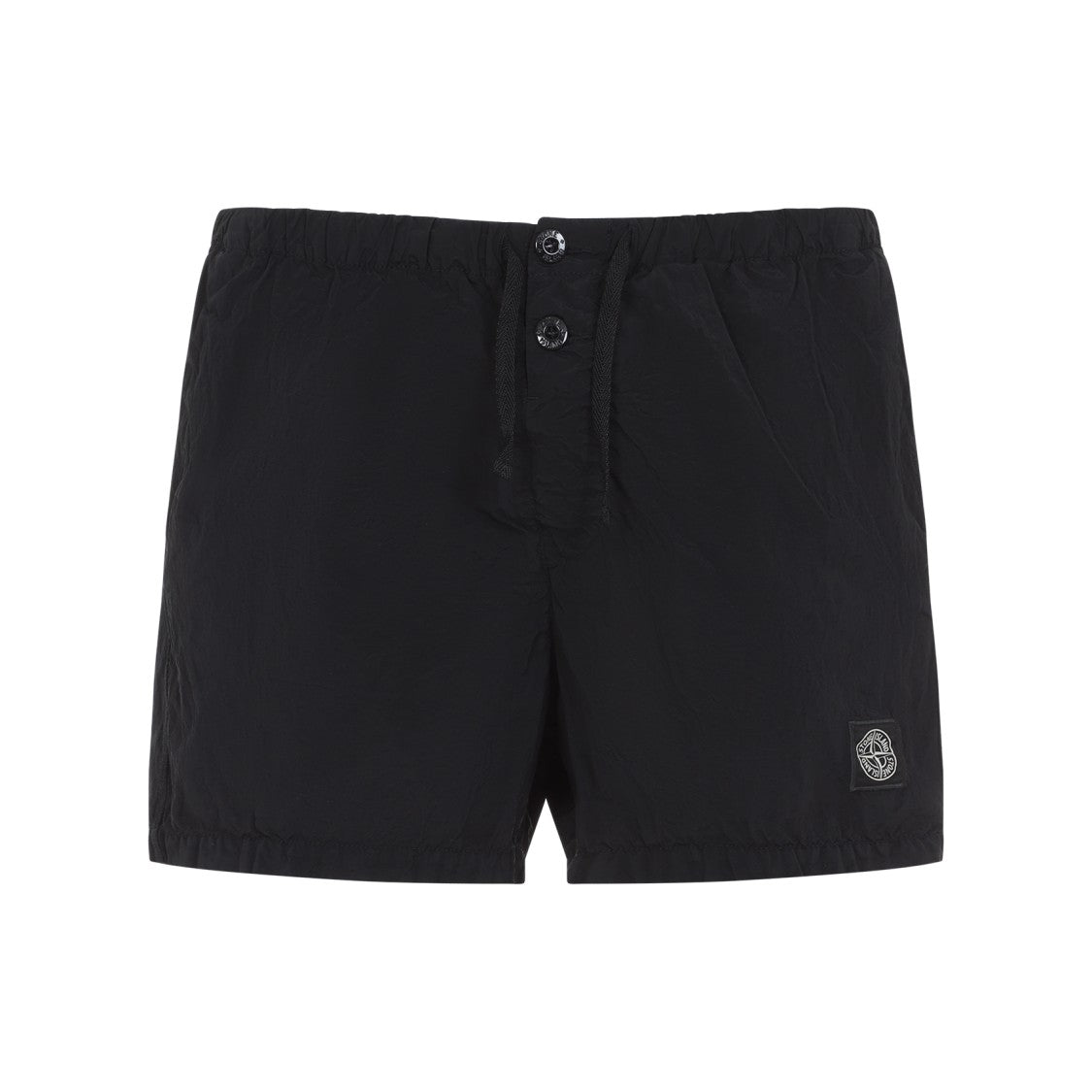 Stone Island Black Polyamide Shorts With Drawstring Waist
