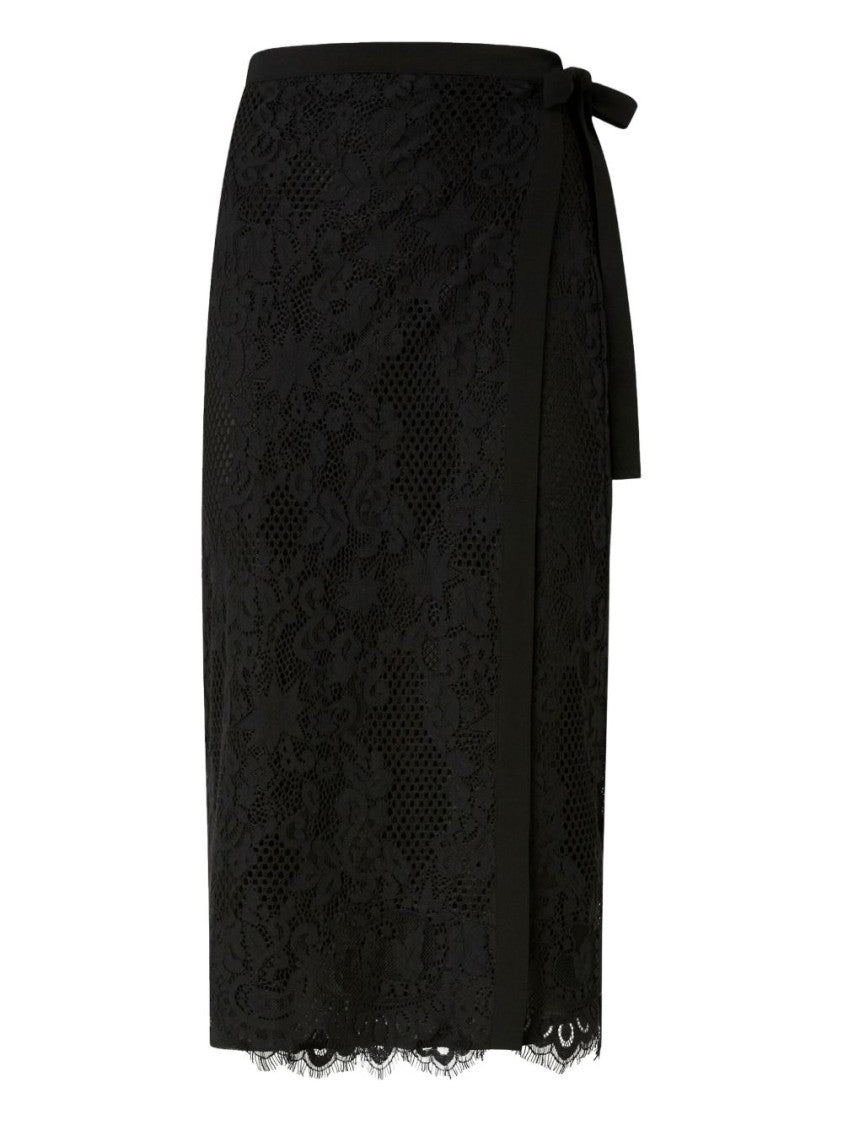 Pinko Midi Skirt With Delicate Lace Overlay
