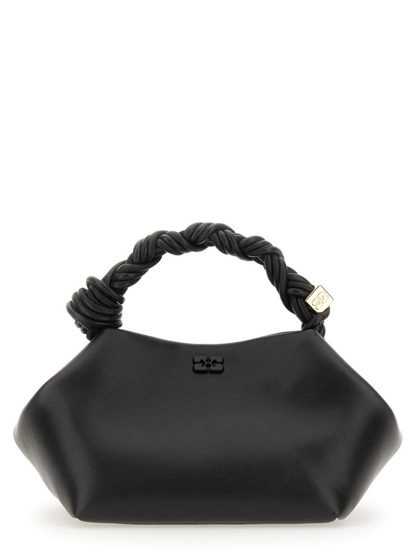 Ganni Structured Small Handbag With Twisted Handle And Detachable Strap