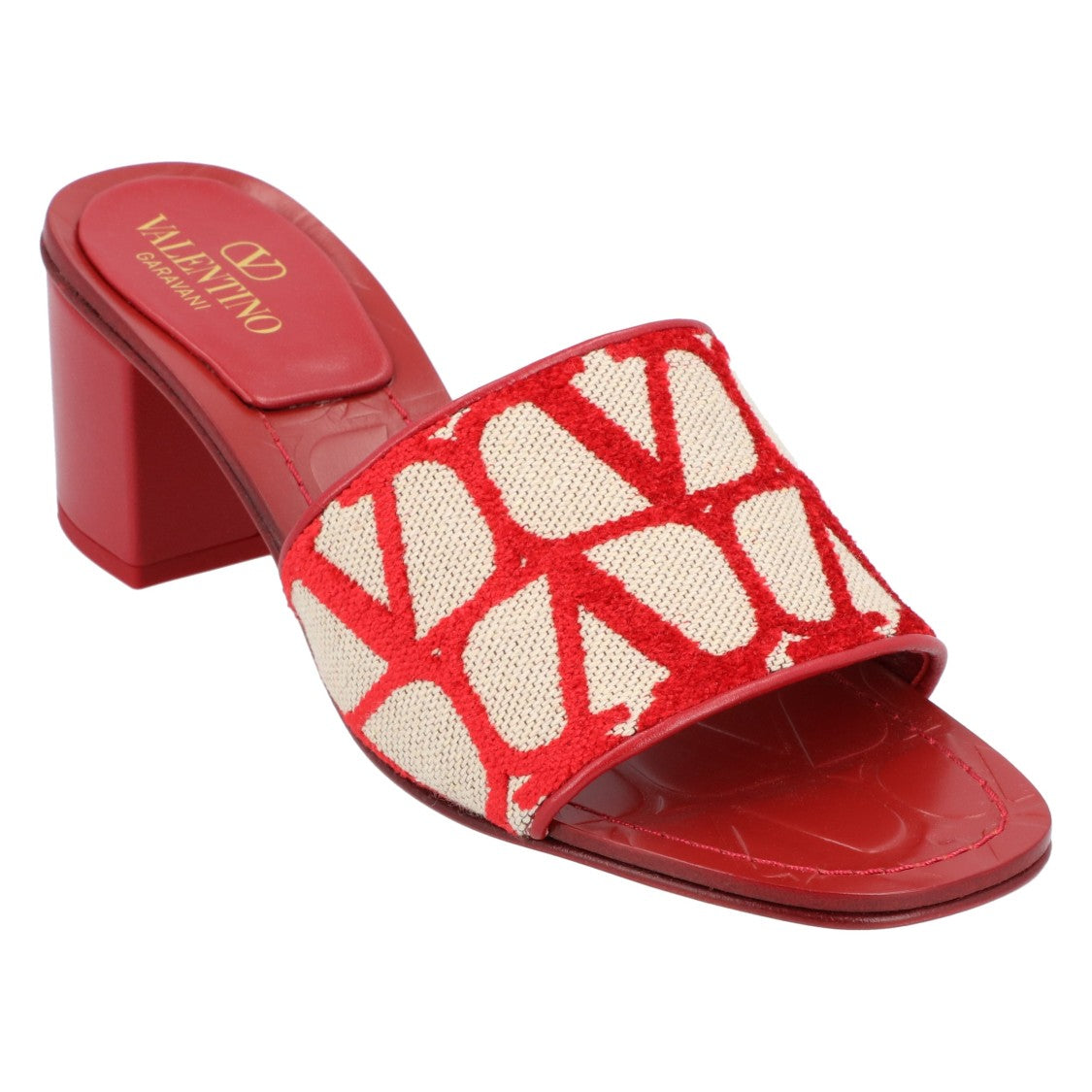 Valentino Vlogo Heel Slides Red