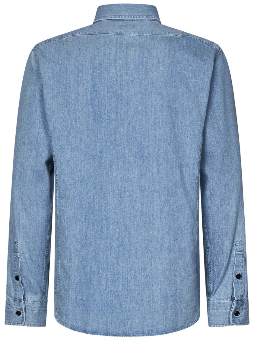 Tom Ford Tailored Blue Shirt With Chest Patch Pockets