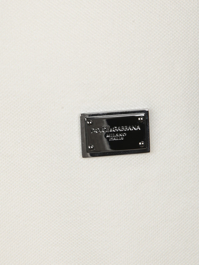 Dolce & Gabbana Piquet-Fabric T-Shirt With Signature Logo Detail