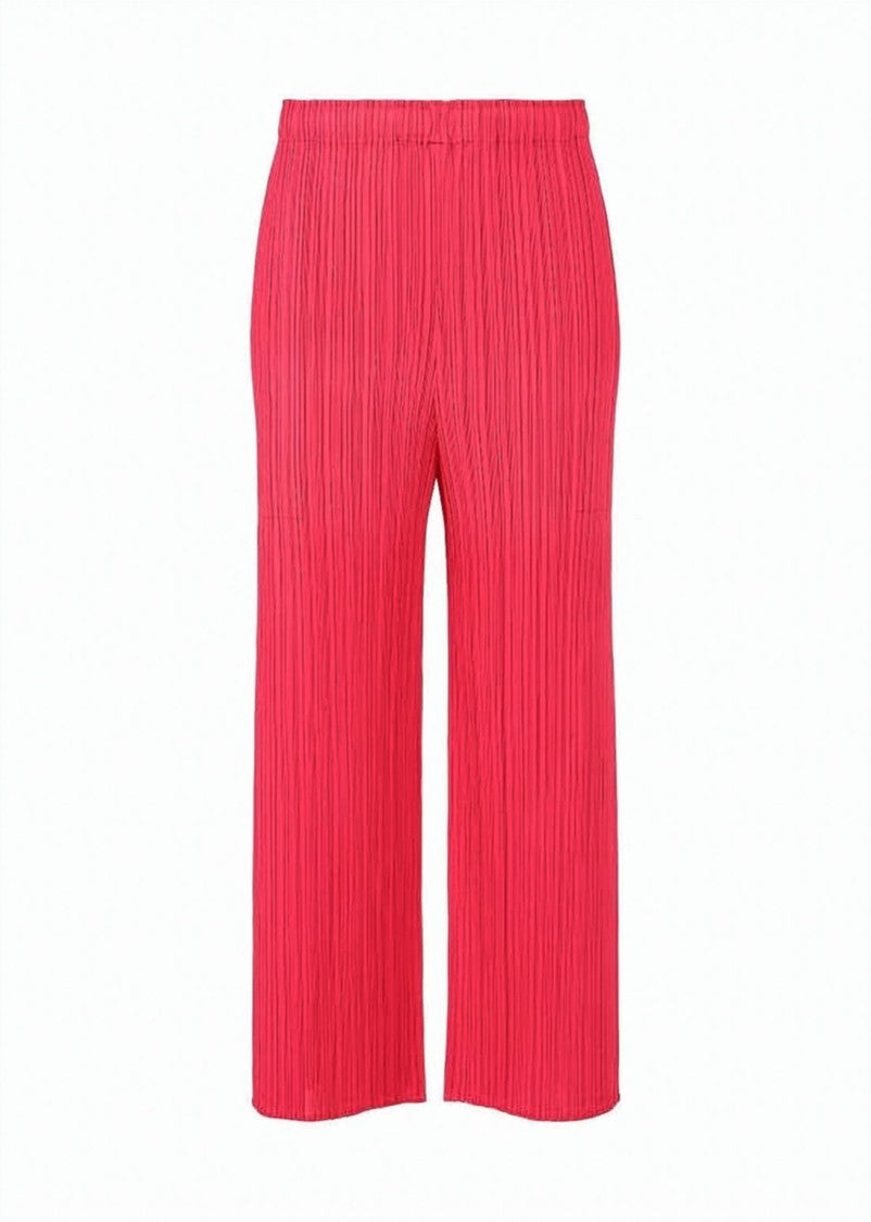 Pleats Please Pleated Red Cropped Jogger Pants