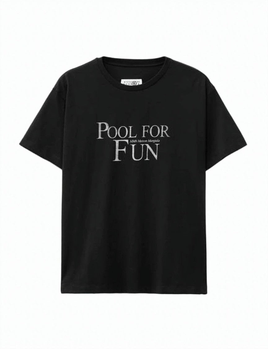 Mm6 By Maison Margiela Relaxed Fit Black Cotton T-Shirt