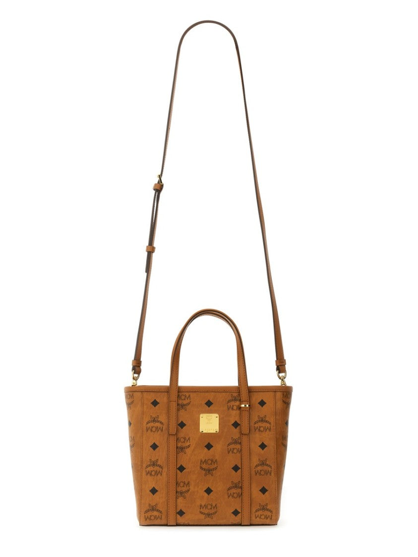 Mcm Structured Brown Tote Bag With Versatile Carry Options