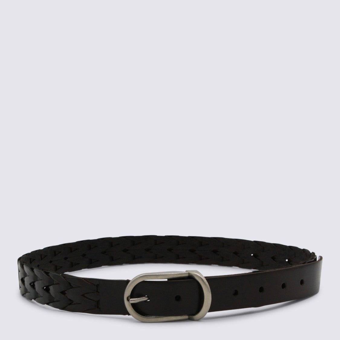 Brunello Cucinelli Black Leather Twisted Belt