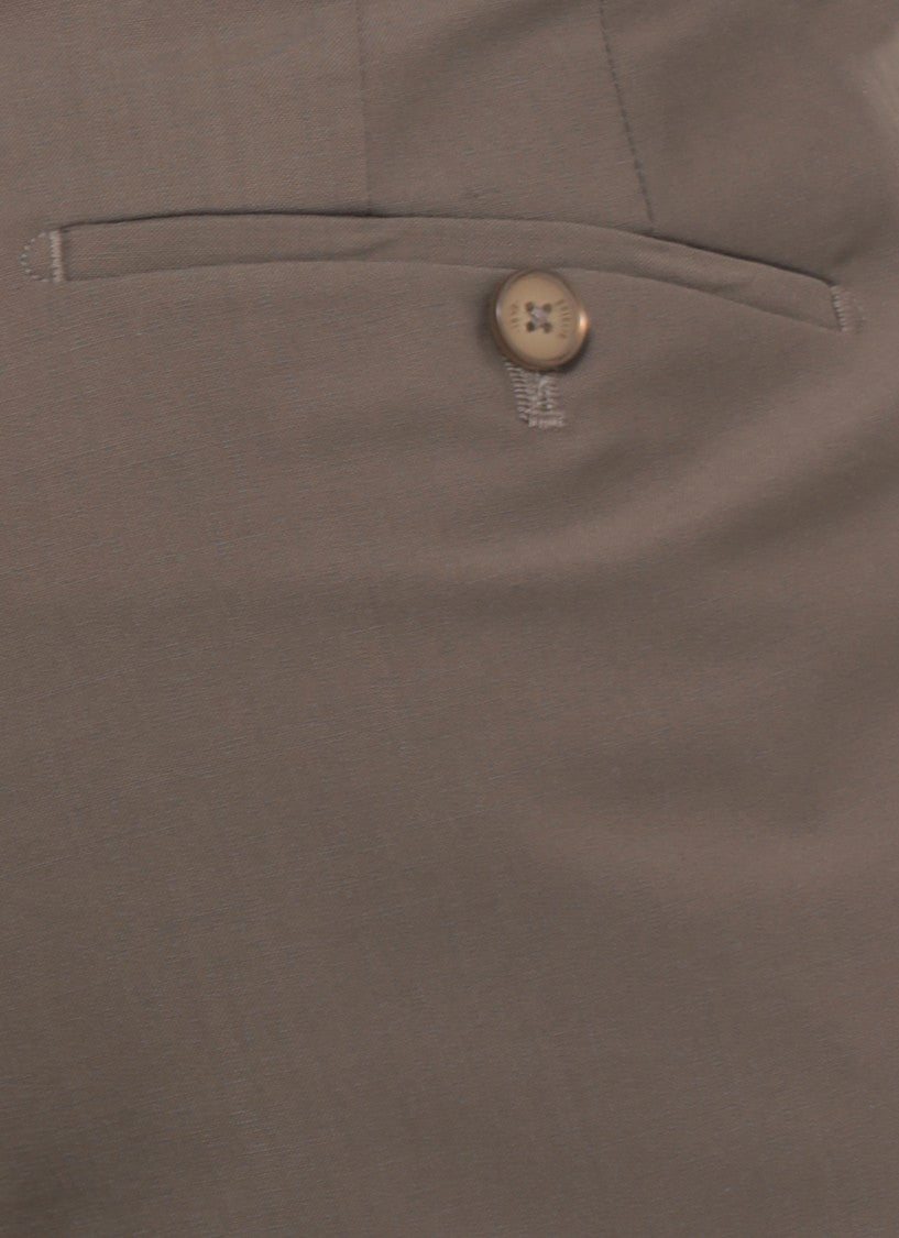 Briglia 1949 Brown Plattis Wool Straight-Leg Pants