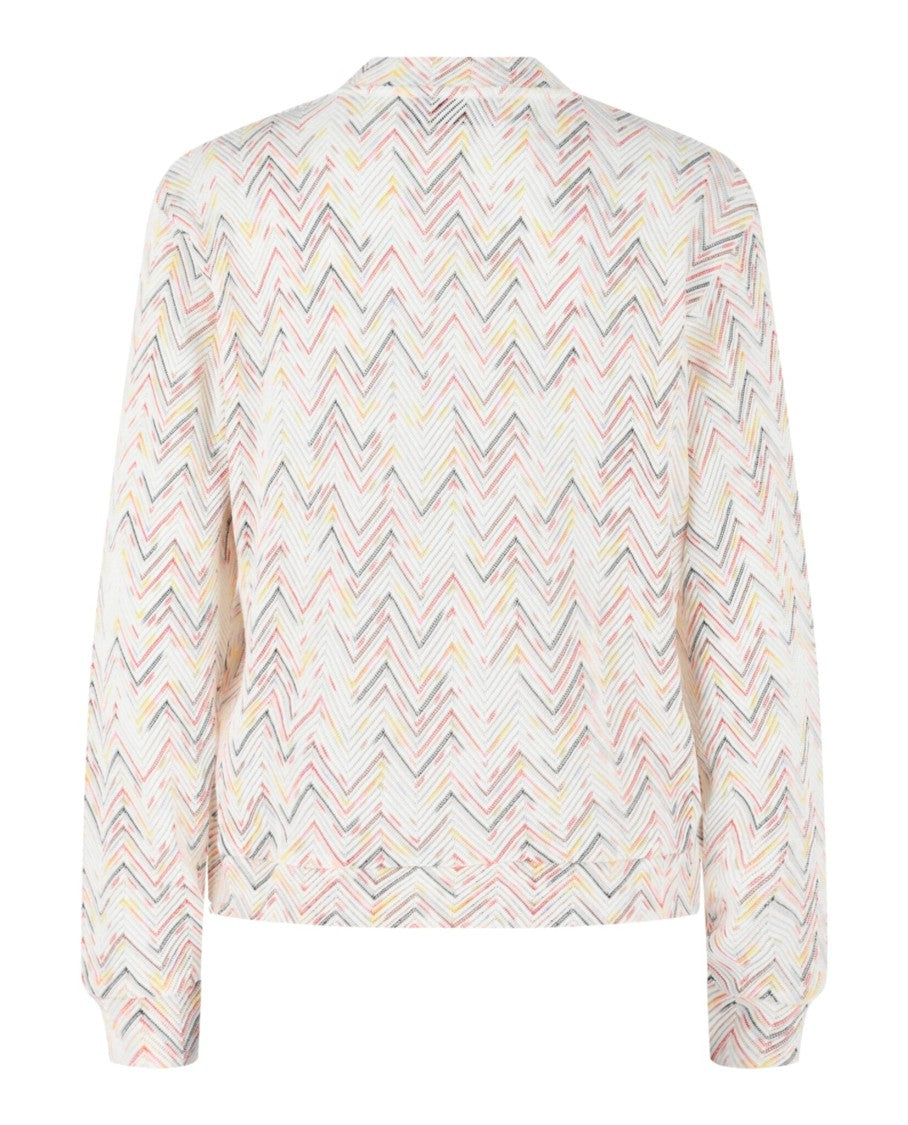 M Missoni Chevron Pattern Zig Zag Sweater With Crewneck Design