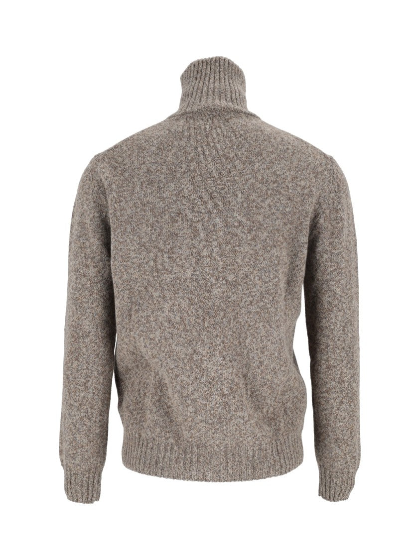 Sette Fili Cashmere Zip-Up High Collar Knit Jacket