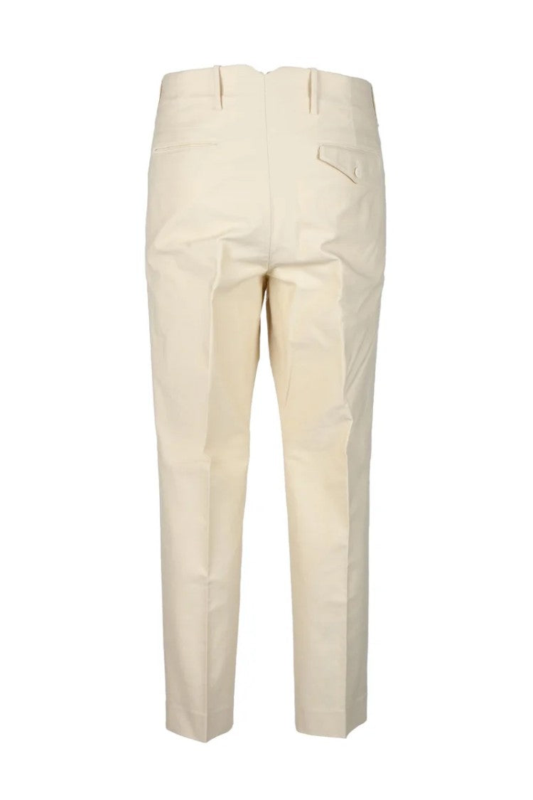 Hindustrie Tailored Beige Trousers With Mid-Rise Waist