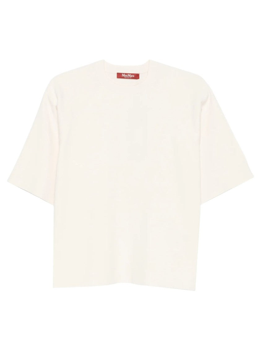 Max Mara White Raglan Sleeves Viscose T-Shirt
