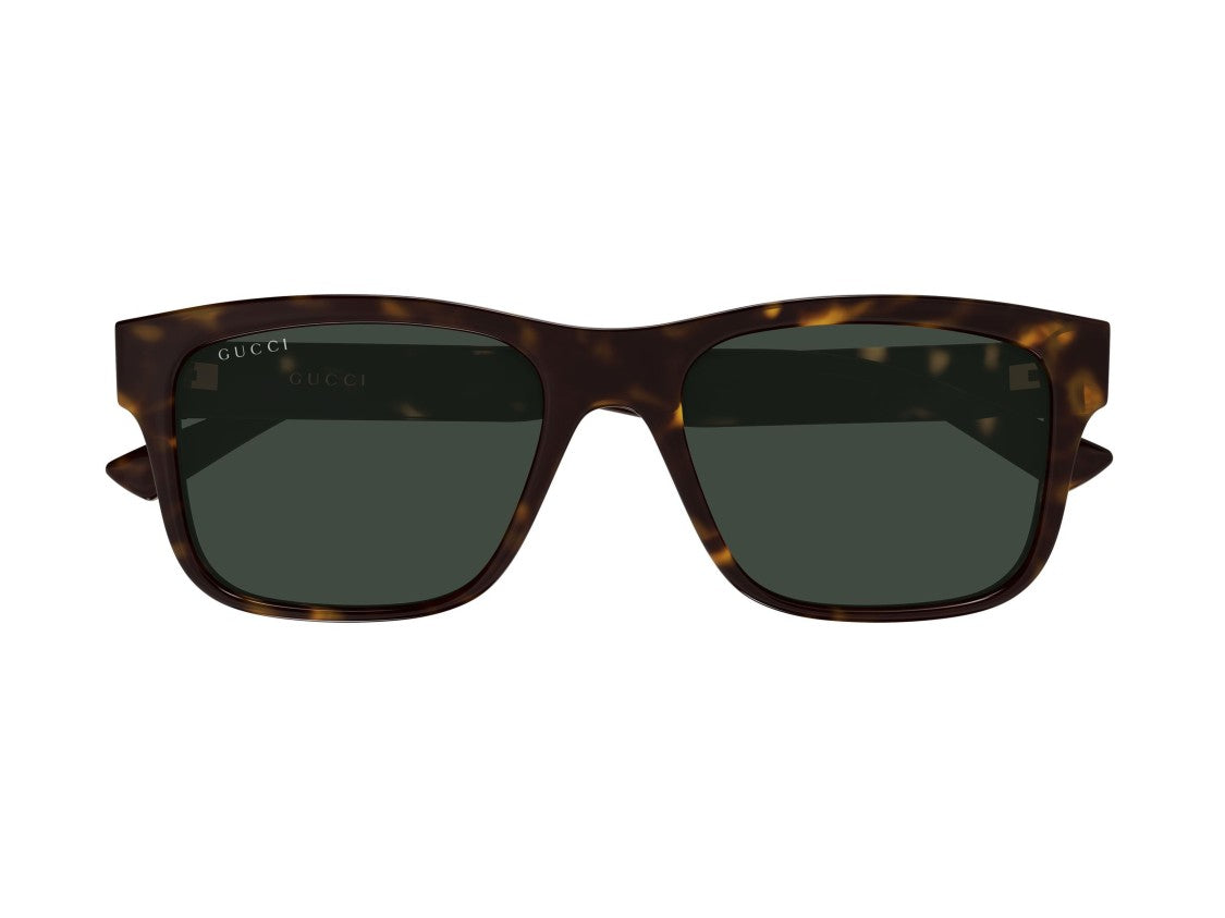 Gucci Gold Green Gg2085s Tortoiseshell Square Sunglasses