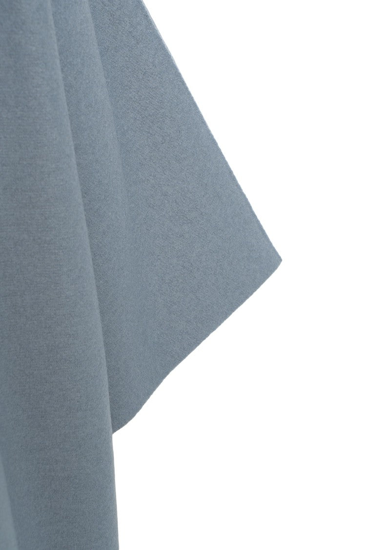 Harris Wharf London Short Blue Kimono With High Collar And Wide Sleeves