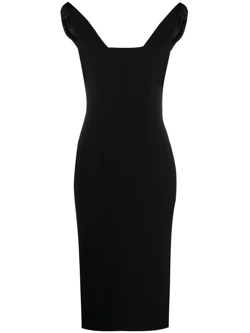 Dolce & Gabbana Knee-Length Fitted Dress With Deep V-Neckline