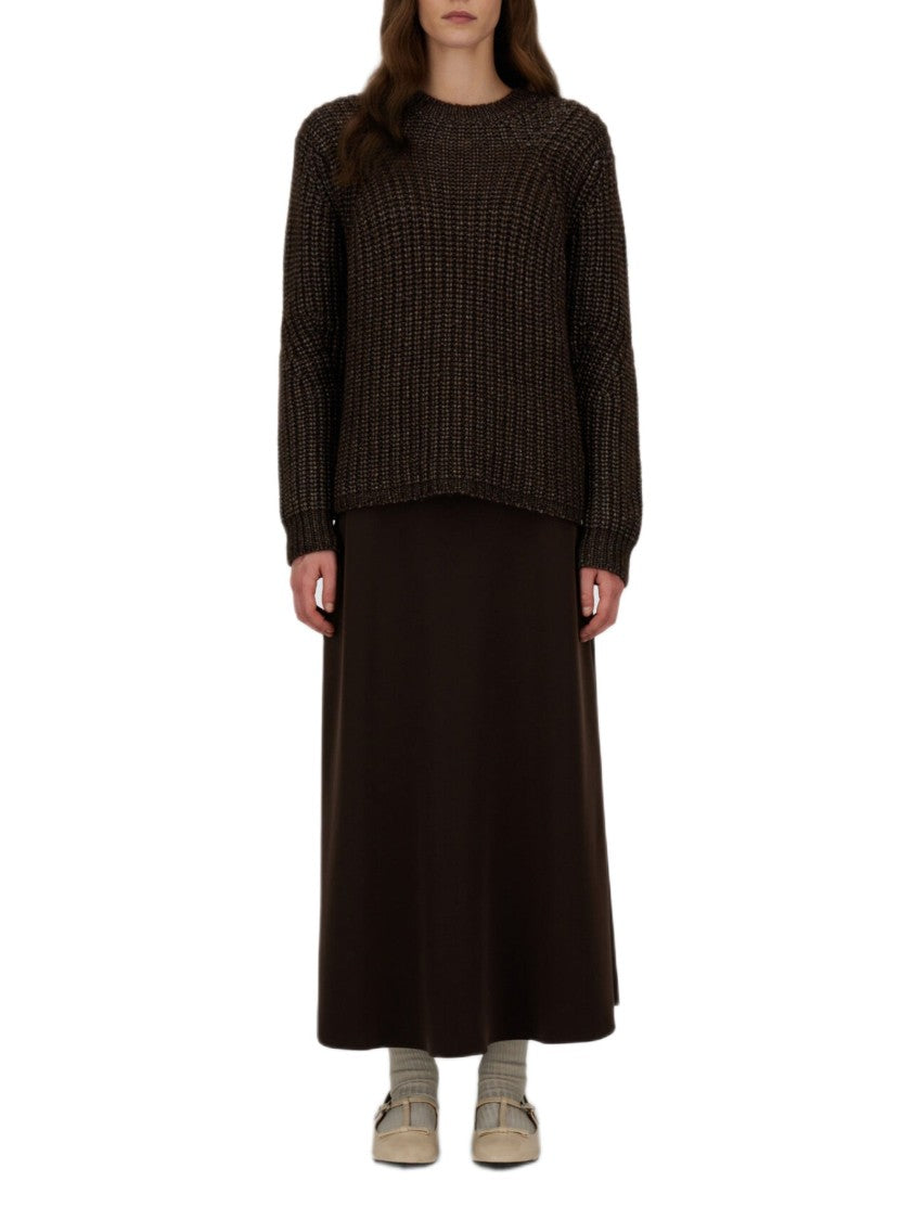 Herno Chunky Knit Sweater With Ribbed Texture And Cropped Fit