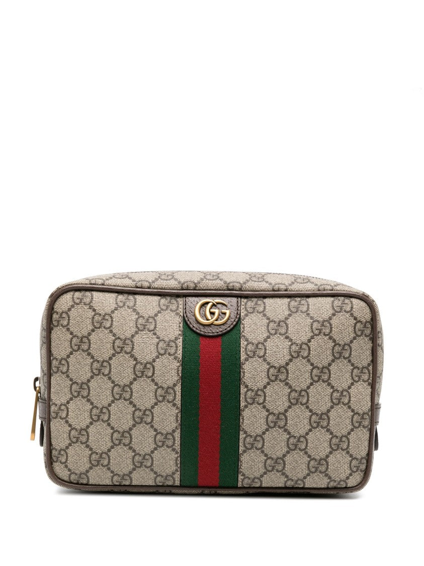 Gucci Beige Gg Monogram Canvas Toiletry Bag